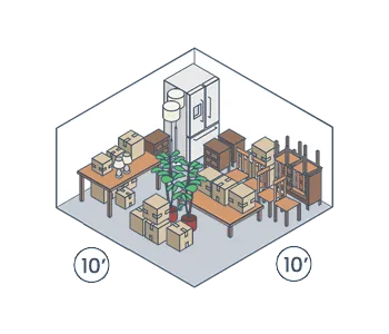10x10 storage unit size guide